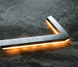 Floating Clear Horizontal LED Sign And Doorbell